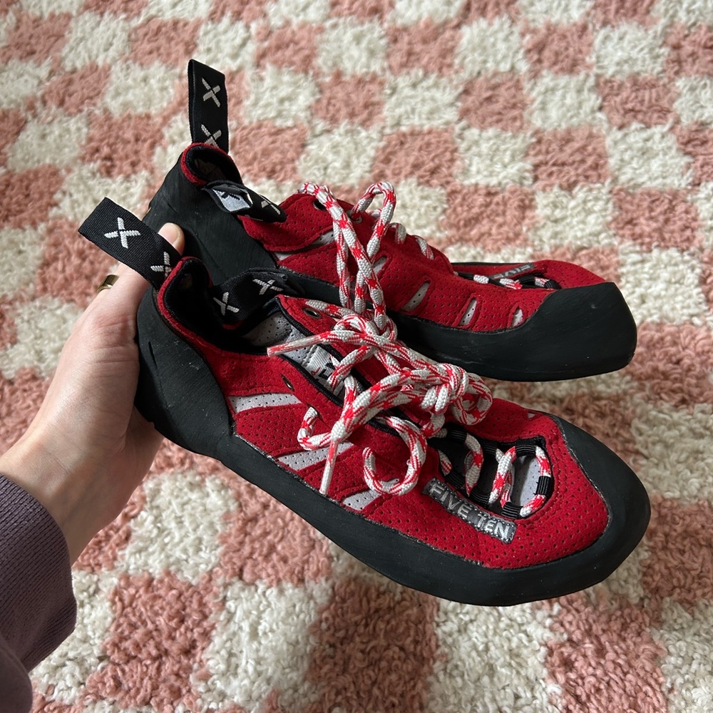Five Ten Red and Black Climbing Shoes